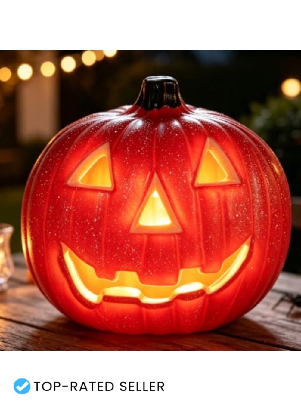Halloween Jack-O'-Lantern Light-Up Resin Figurine Decor